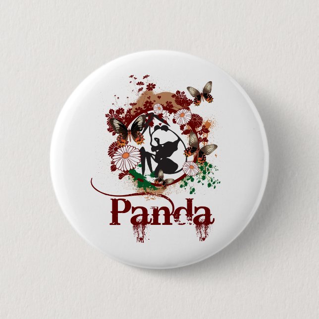 Panda 6 Cm Round Badge (Front)