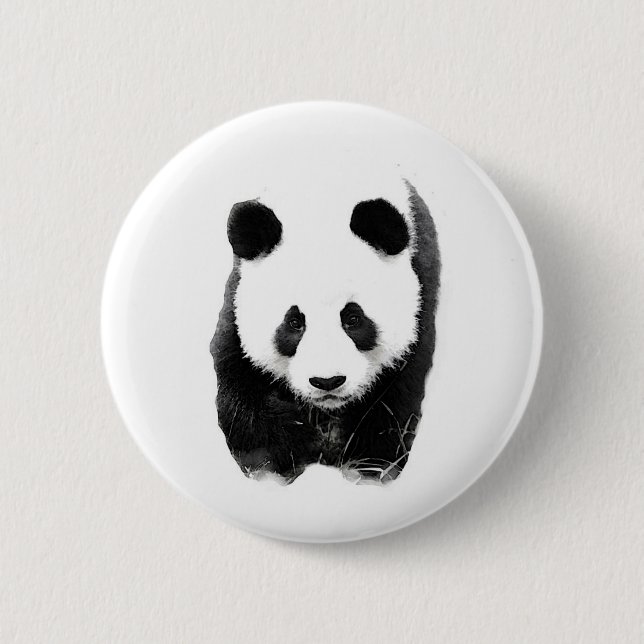 Panda 6 Cm Round Badge (Front)