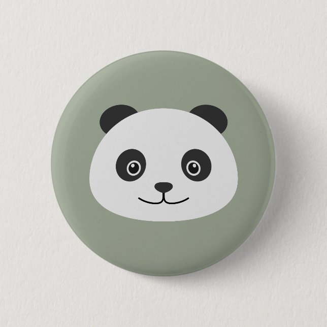 Panda 6 Cm Round Badge (Front)
