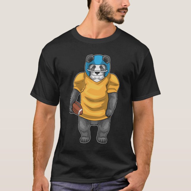 Panda American Football Helmet T-Shirt (Front)