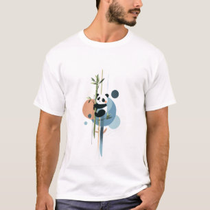 Panda and Bamboo Illustration T-Shirt