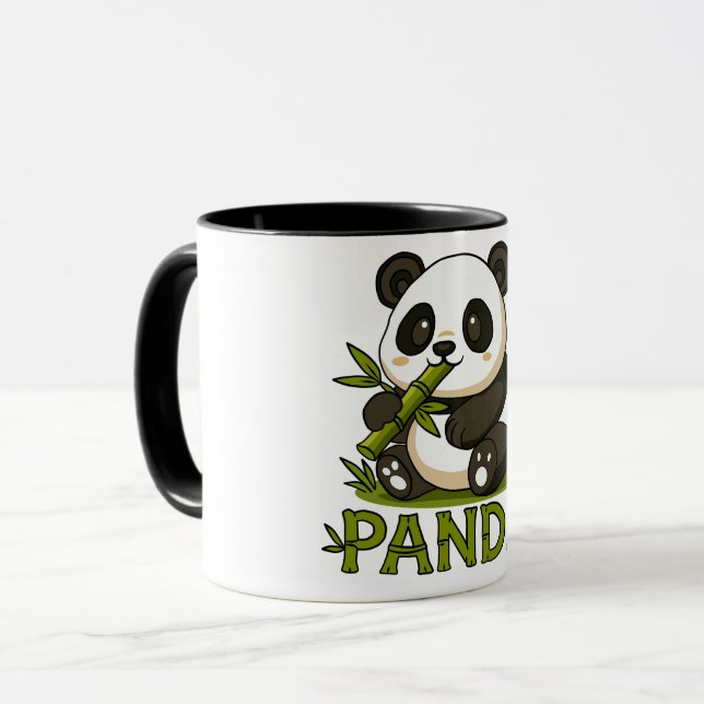 panda and bamboo mug (Front Left)