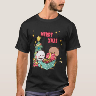 Panda And Brownie Bear Couple ,,merry christmas  T-Shirt