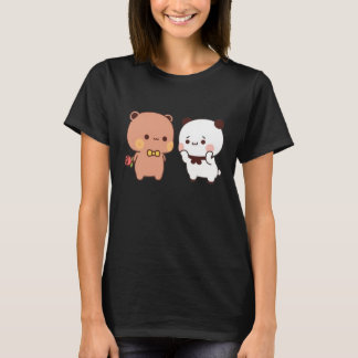 Panda And Brownie Bear Couple  T-Shirt