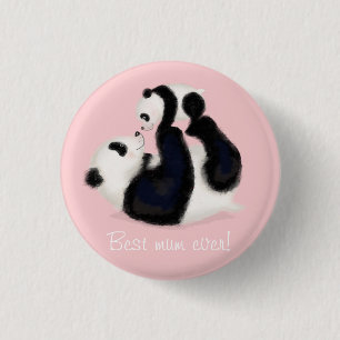 Panda and cub 'Best mum ever' badge