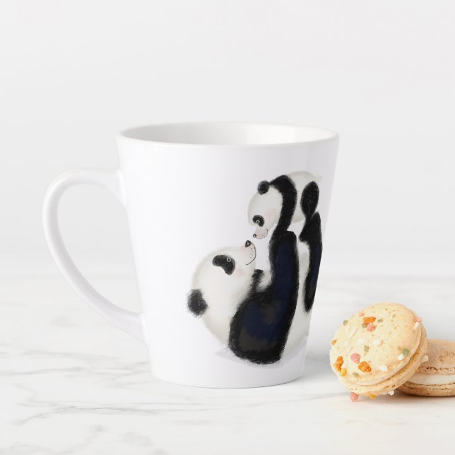 Panda and cub 'Best mum ever' latte mug (In Situ)