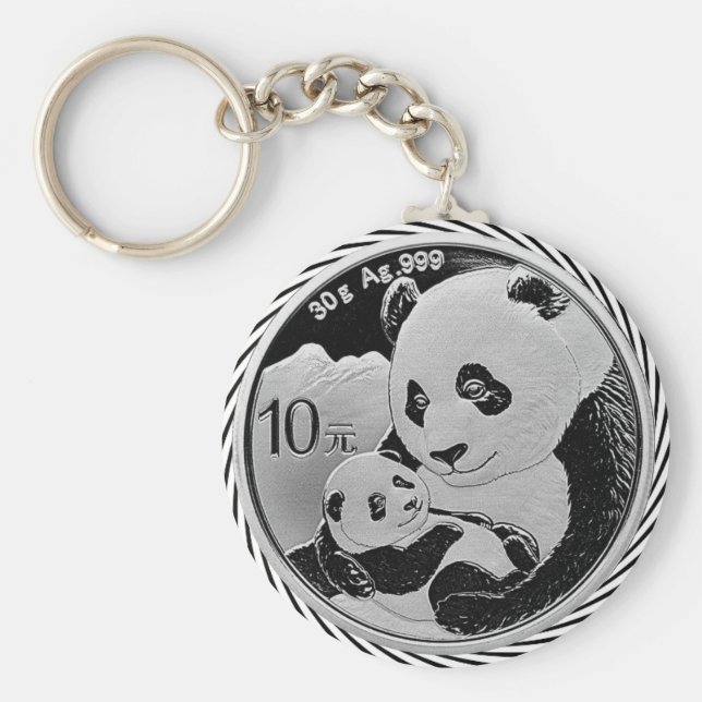 PANDA AND CUB COIN KEY RING (Front)