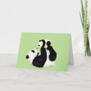 Panda and cub Mothering Sunday card