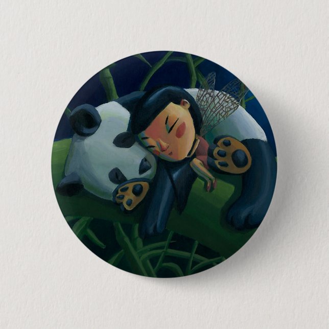 Panda and Fairy 6 Cm Round Badge (Front)