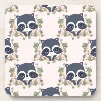 Panda And Flower Tattoo Coaster
