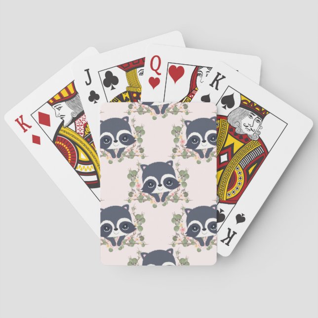 Panda And Flower Tattoo Playing Cards (Back)