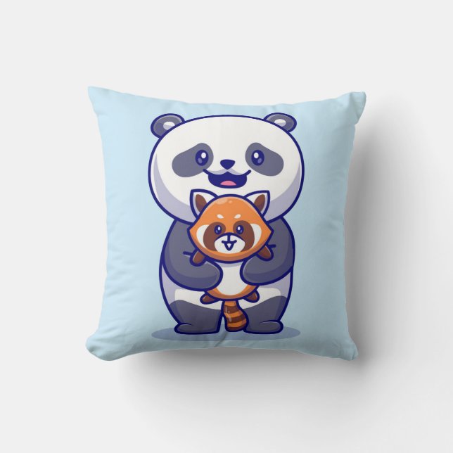 Panda and Fox Cushion (Front)