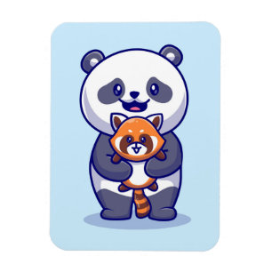 Panda and Fox Magnet