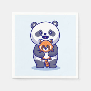 Panda and Fox Napkin
