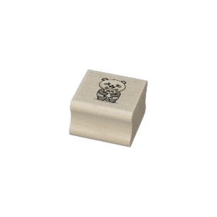 Panda and Fox Rubber Stamp