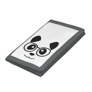Panda And Glasses Trifold Wallet