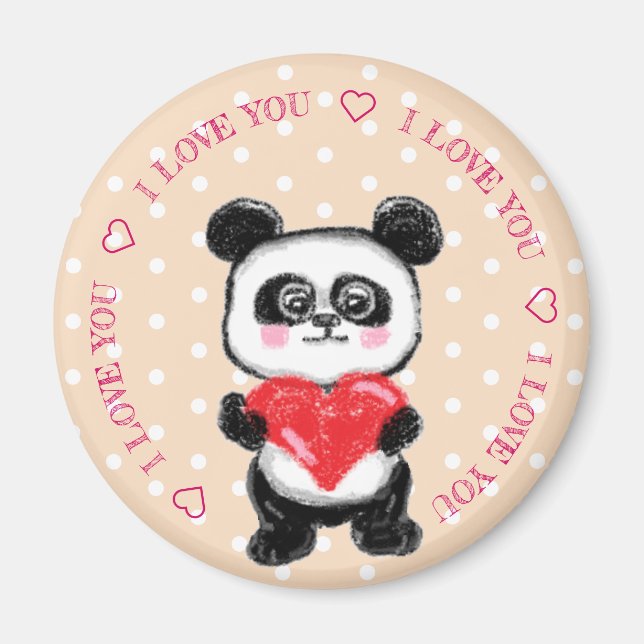 Panda and heart magnet (Front)