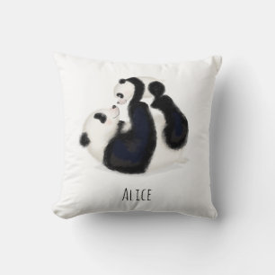 Panda and tapir personalised kid's cushion