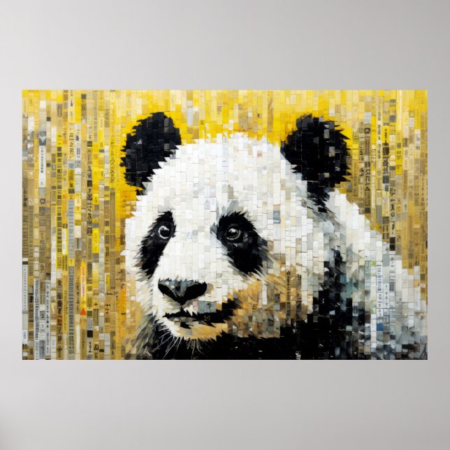 Panda Animal Art Decor Paint Mosaic  (Front)