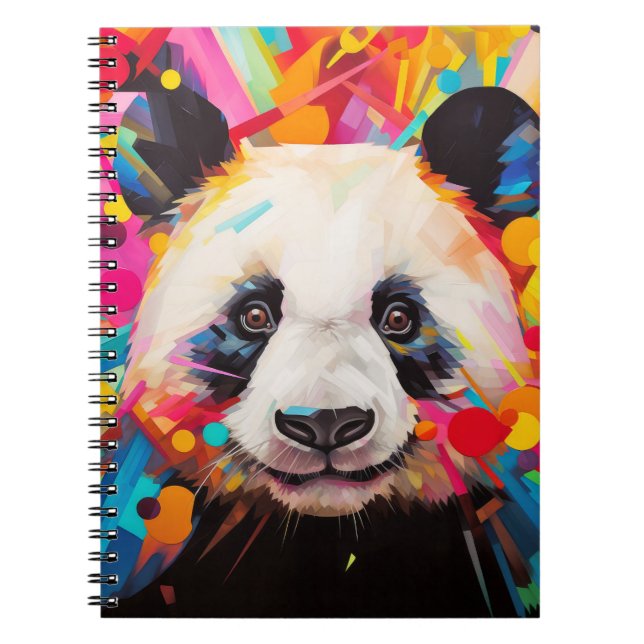 Panda Animal Portrait Colourful Painting Notebook (Front)