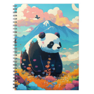 Panda Animal Portrait Painting Wildlife Outdoors Notebook