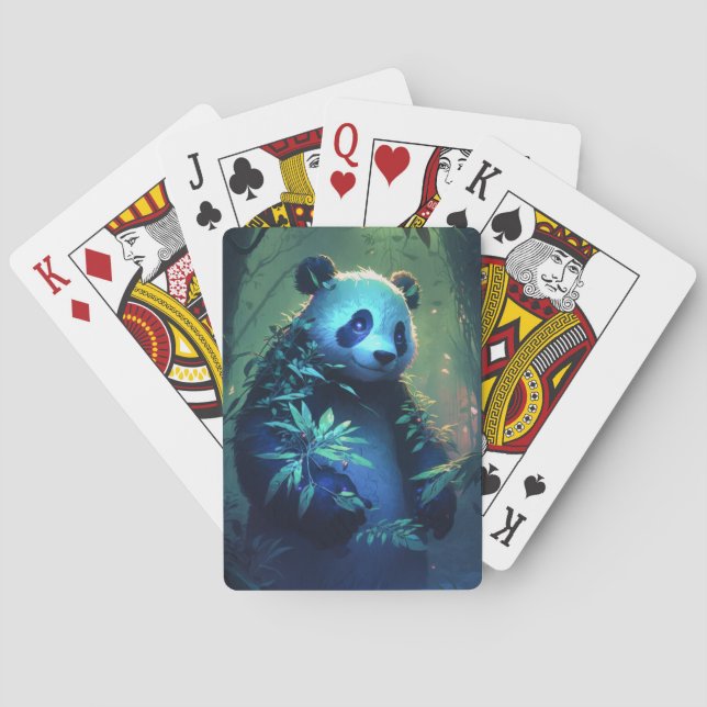 Panda Animal Portrait Painting Wildlife Outdoors  Playing Cards (Back)
