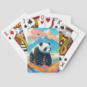 Panda Animal Portrait Painting Wildlife Outdoors  Playing Cards