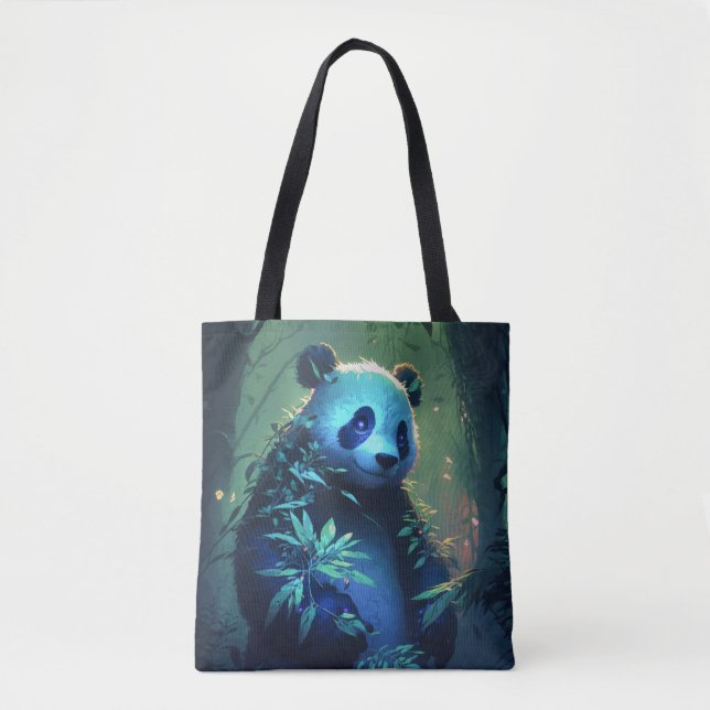 Panda Animal Portrait Painting Wildlife Outdoors  Tote Bag (Front)