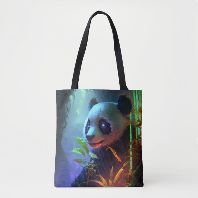 Panda Animal Portrait Painting Wildlife Outdoors  Tote Bag (Front)