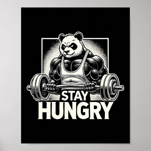 Panda - Anime Bodybuilding Gym Workout Fitness Mot Poster (Front)