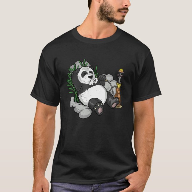 Panda Arabic Hookah Nargileh Shisha Panda Bear T-Shirt (Front)