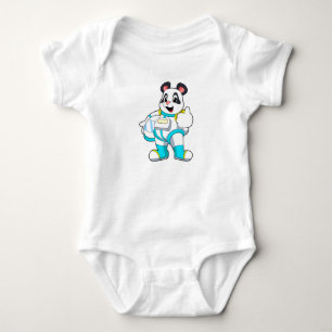 Panda as Astronaut with Costume Baby Bodysuit