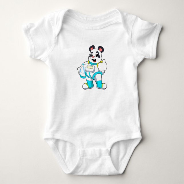 Panda as Astronaut with Costume Baby Bodysuit (Front)