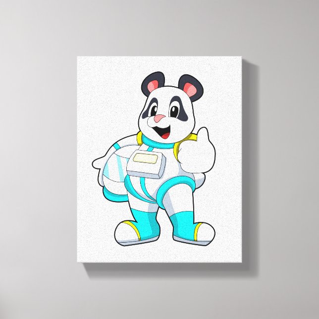 Panda as Astronaut with Costume Canvas Print (Front)