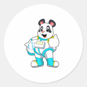 Panda as Astronaut with Costume Classic Round Sticker