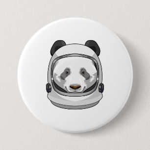 Panda as Astronaut with Helmet 7.5 Cm Round Badge