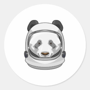 Panda as Astronaut with Helmet Classic Round Sticker