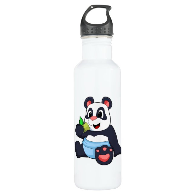 Panda as Baby with Bambus 710 Ml Water Bottle (Front)