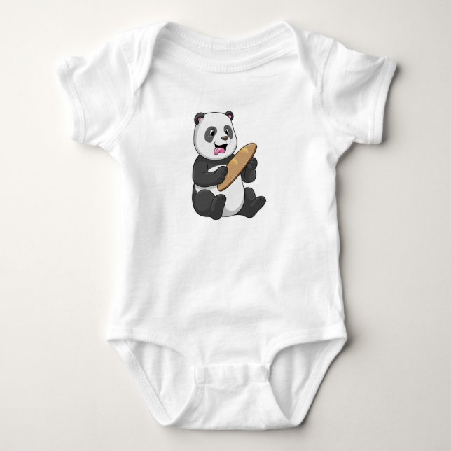 Panda as Baker with Bread Baby Bodysuit (Front)