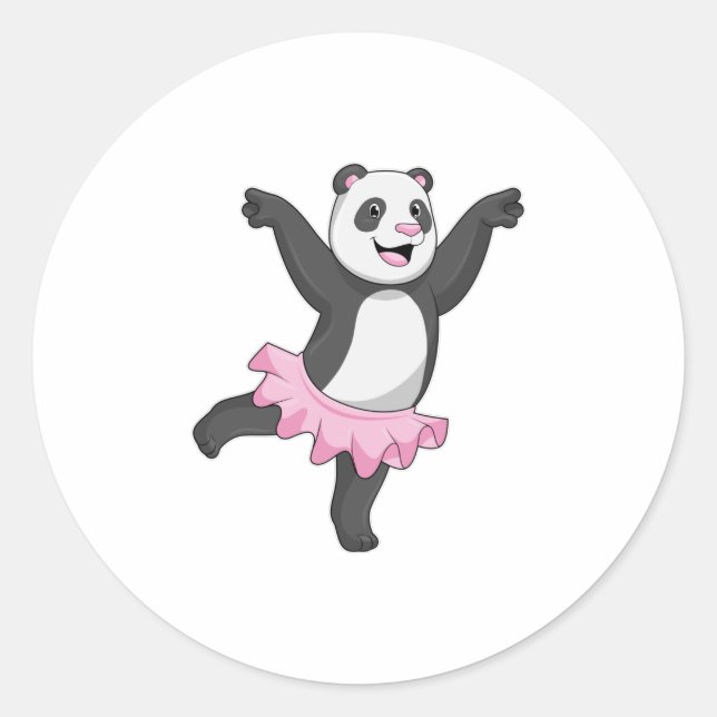 Panda as Ballerina at Ballet Classic Round Sticker (Front)