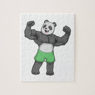 Panda as Bodybuilder at Bodybuilding Jigsaw Puzzle