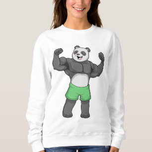 Panda as Bodybuilder at Bodybuilding Sweatshirt