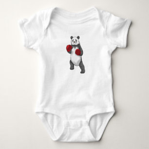 Panda as Boxer with Boxing gloves Baby Bodysuit