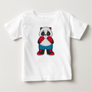 Panda as Boxer with Boxing gloves Baby T-Shirt