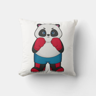 Panda as Boxer with Boxing gloves Cushion