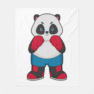 Panda as Boxer with Boxing gloves Fleece Blanket