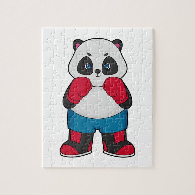 Panda as Boxer with Boxing gloves Jigsaw Puzzle (Vertical)