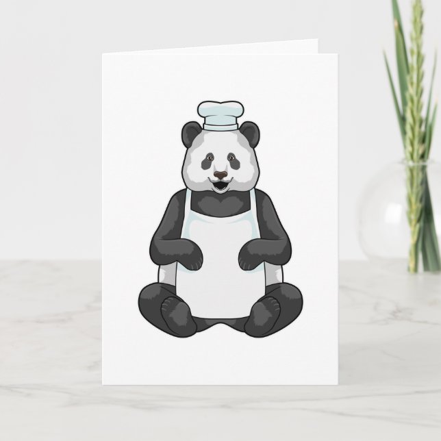 Panda as Chef with Cooking hat Card (Front)