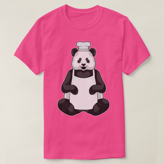 Panda as Chef with Cooking hat T-Shirt (Design Front)