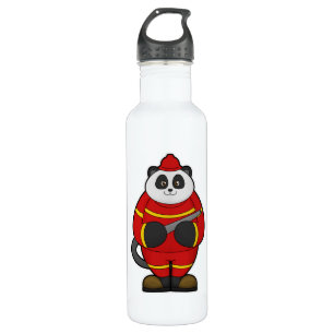 Panda as Firefighter with Hose 710 Ml Water Bottle